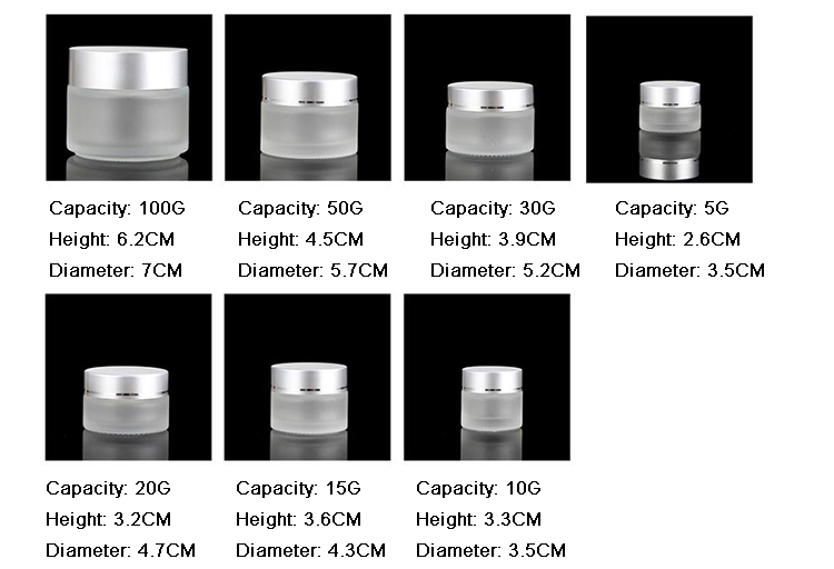 Wholesale 5g 10g 20g 50g 100g Glass Cosmetic Jar Frosted Glass Cream Jar Glass Jars For Eye Cream