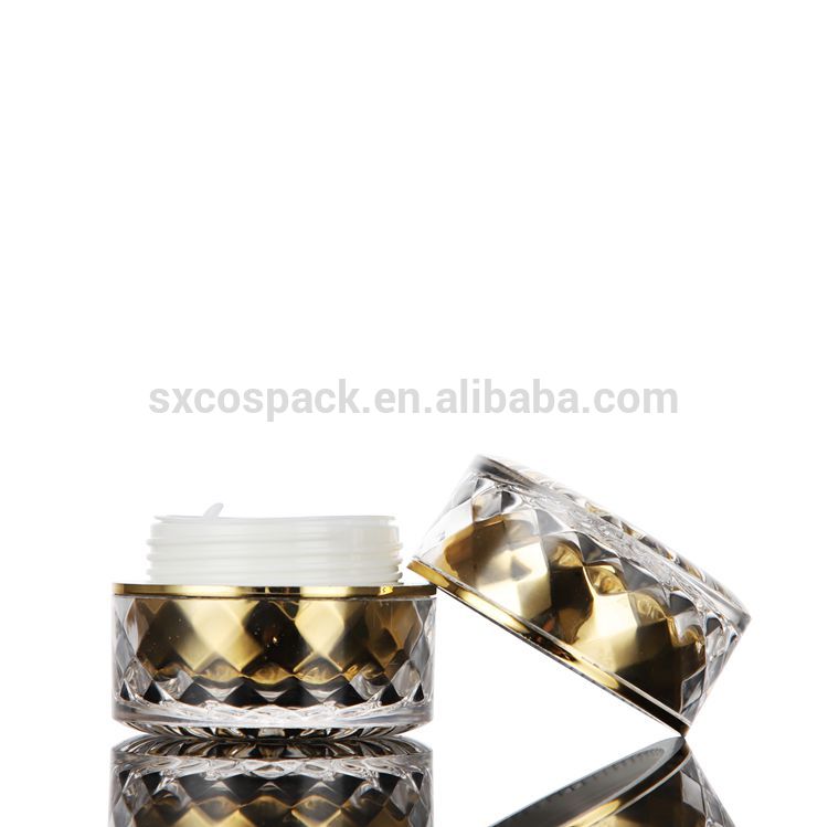 Wholesale 5g 10g 30g acrylic gold/silver cream jar, new design cosmetic package for skin care