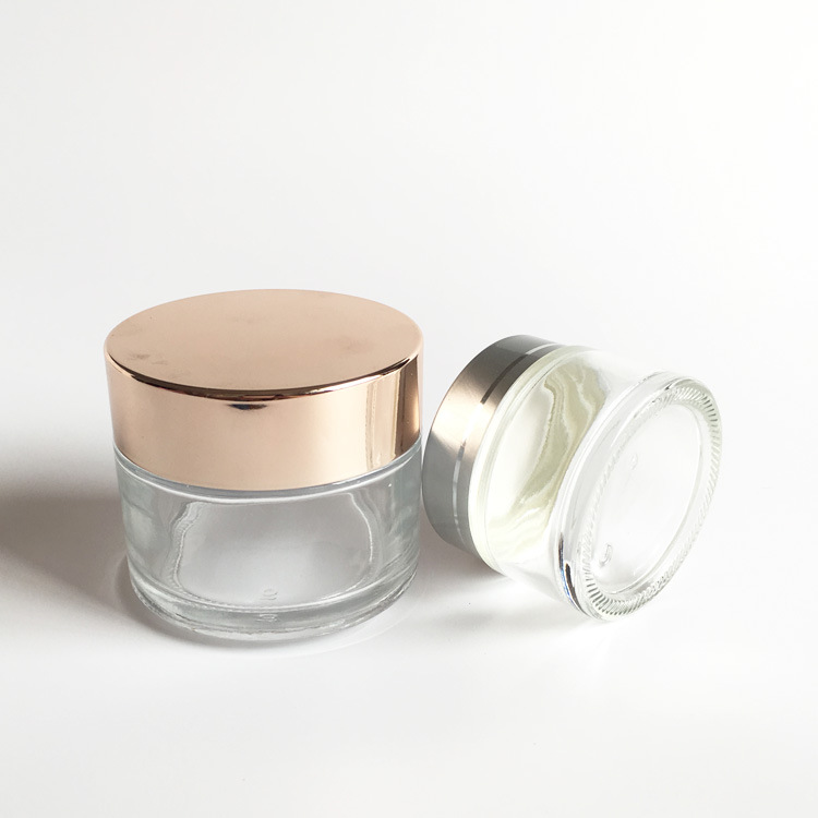 Wholesale 5g 15g 30g 50g 100g Eco Cosmetic Containers Matte Beauty Gel Jar Frosted Glass Cream Jar With Plastic Lid