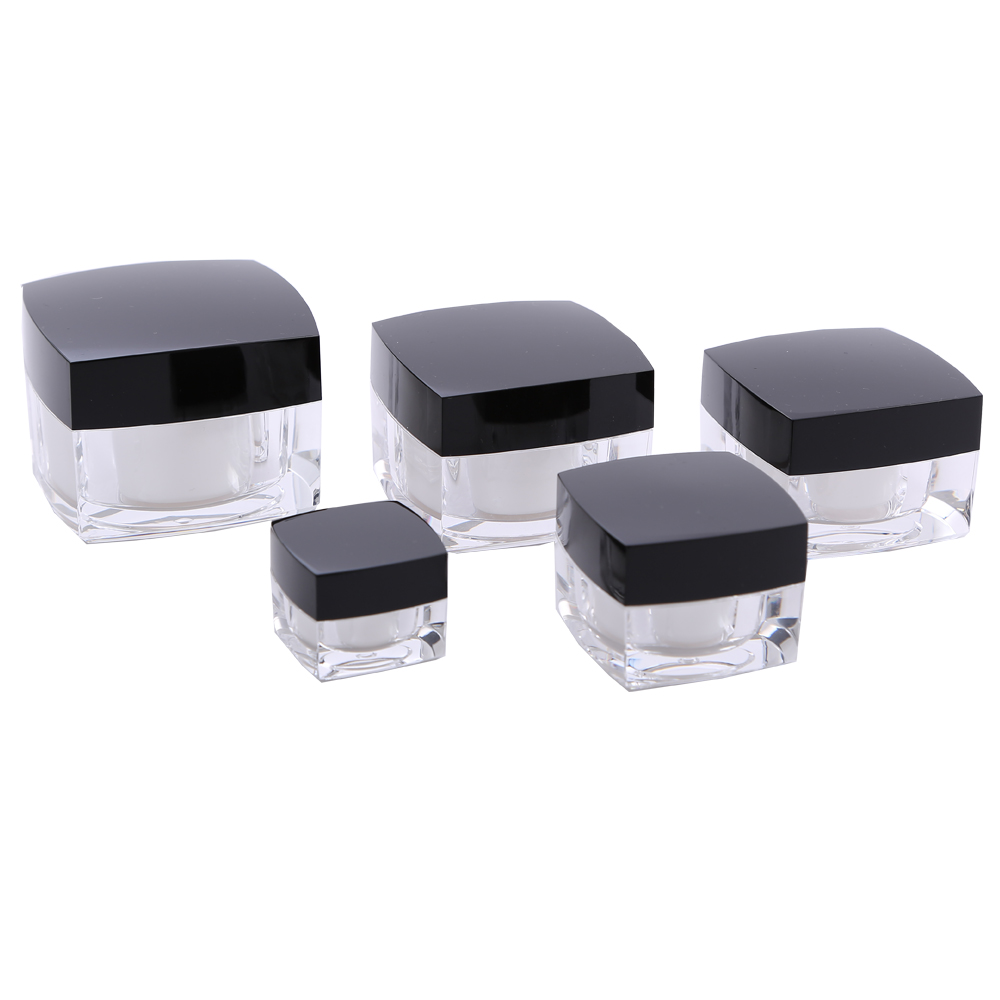 Wholesale 5g 15g 30g 50g 100g Luxury Empty Square Acrylic Cream Jar Container for Skin Care Cream