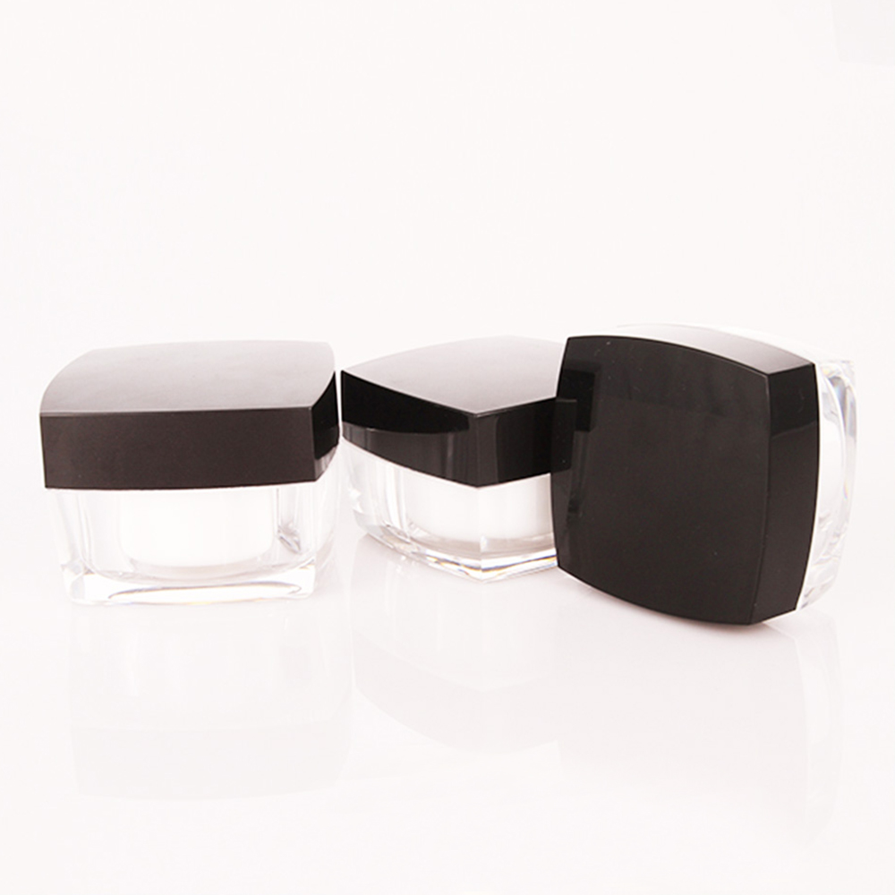 Wholesale 5g 15g 30g 50g 100g Luxury Empty Square Acrylic Cream Jar Container for Skin Care Cream
