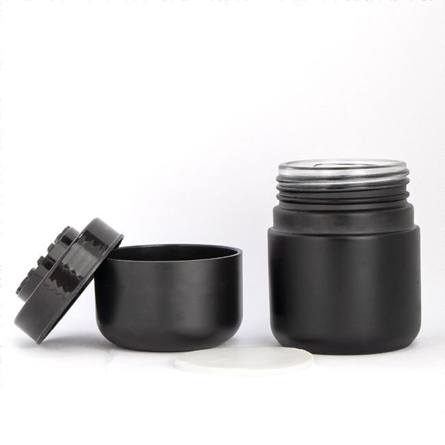 Wholesale 5g 50g 70g 110g child proof weed glass jar/container with childproof cap