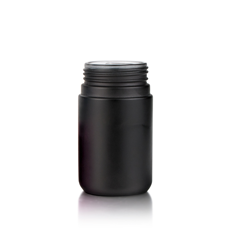 Wholesale 5g 50g 70g 110g matte black CRC smell proof childproof cap flower reserve glass jar with air tight black lid