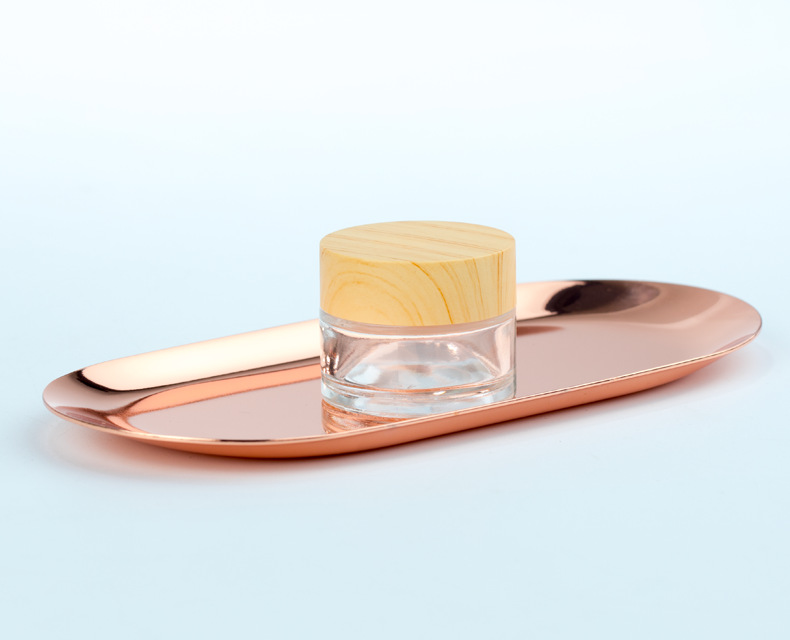 Wholesale 5g 5ml Small Cosmetic Frosted Clear Glass Cream Jar With Wood Lid