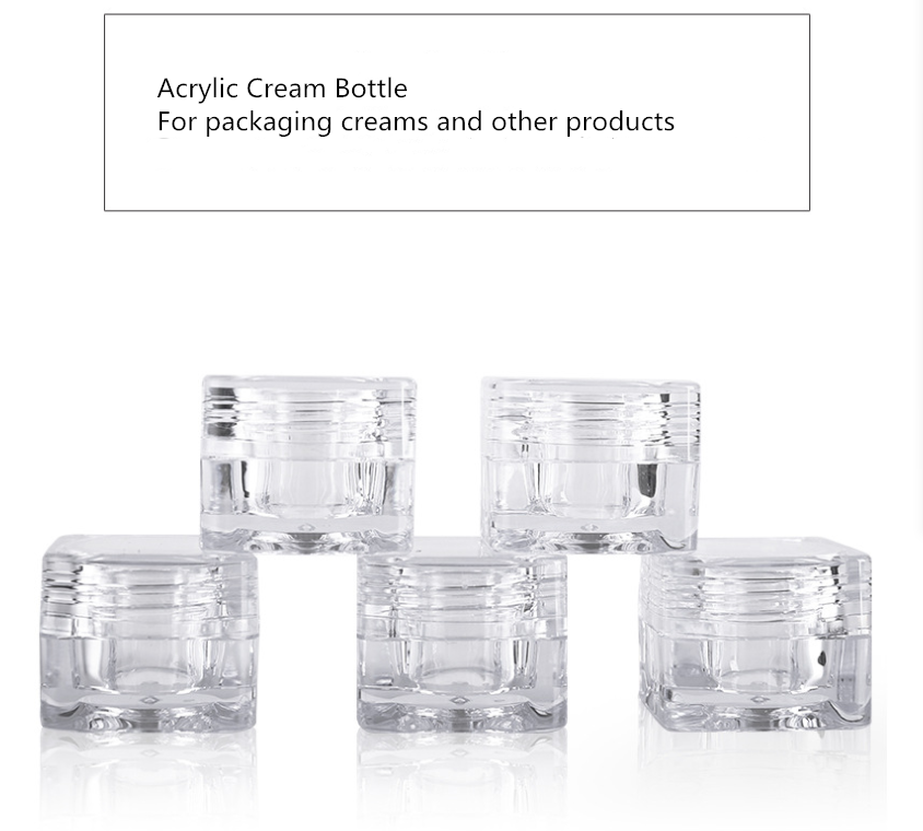Wholesale 5g Transparent Acrylic Cream Jar Cosmetic Bottle Luxury