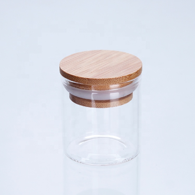 Wholesale 5g mini saffron glass jar and bottle 50ml wide mouth glass jar weed storage bottle