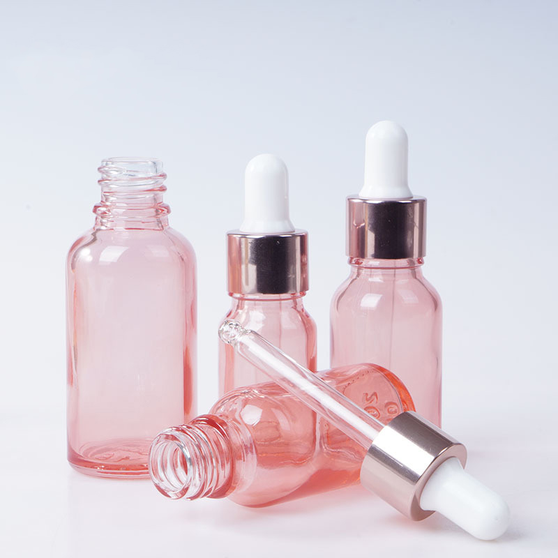 Wholesale 5ml-100ml Cosmetic Packaging Essential Oil Serum Bottles Glass Dropper Bottle Rose Gold Glass Dropper Bottle