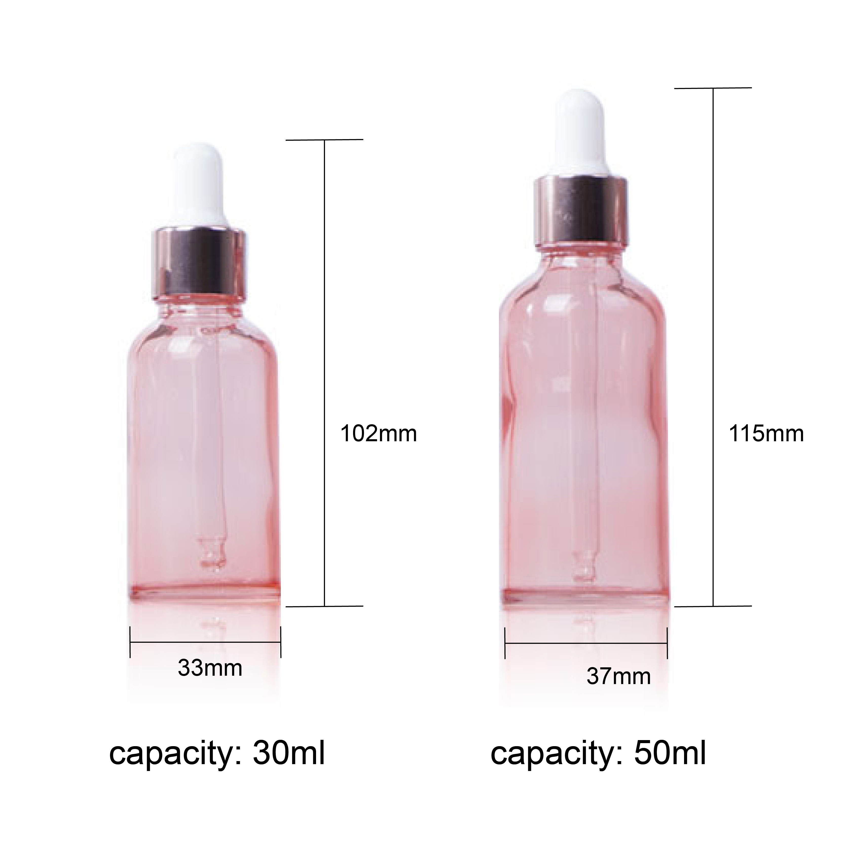 Wholesale 5ml-100ml Cosmetic Packaging Essential Oil Serum Bottles Glass Dropper Bottle Rose Gold Glass Dropper Bottle