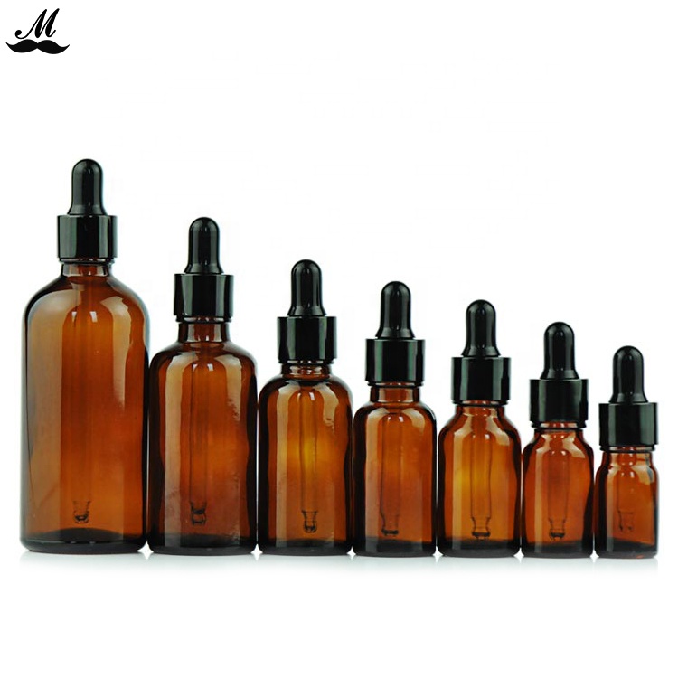 Wholesale 5ml 10ml 15 ml 20ml 30ml 50ml 60ml 100ml 120ml amber glass dropper bottle