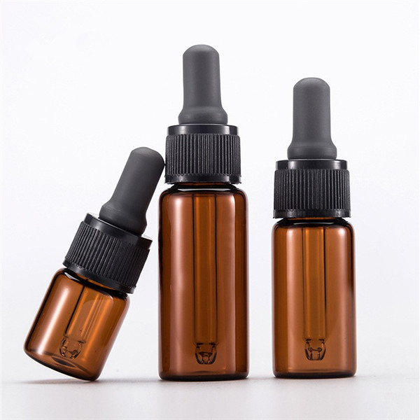 Wholesale 5ml 10ml 15ml 20ml 25ml 30ml 50ml 100ml Brown Essential Oil Empty Amber Glass Dropper Bottle