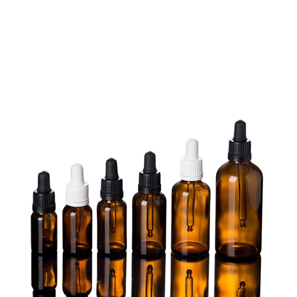 Wholesale 5ml 10ml 15ml 20ml 25ml 30ml 50ml 100ml Brown Essential Oil Empty Amber Glass Dropper Bottle
