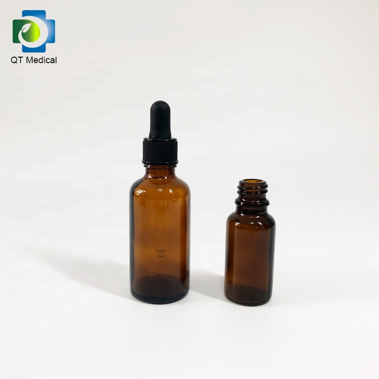 Wholesale 5ml 10ml 15ml 20ml 30ml 50ml 100ml Amber Glass Dropper Bottle For Oil With Liquid Medicine