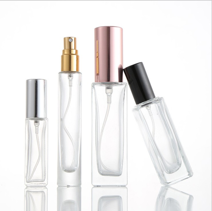 Wholesale 5ml 10ml 15ml 20ml 30ml 50ml 100ml Square Shape Empty Refillable Glass Perfume Bottle Travel Tester Bottles