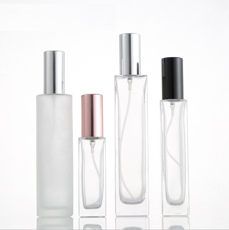 Wholesale 5ml 10ml 15ml 20ml 30ml 50ml 100ml Square Shape Empty Refillable Glass Perfume Bottle Travel Tester Bottles
