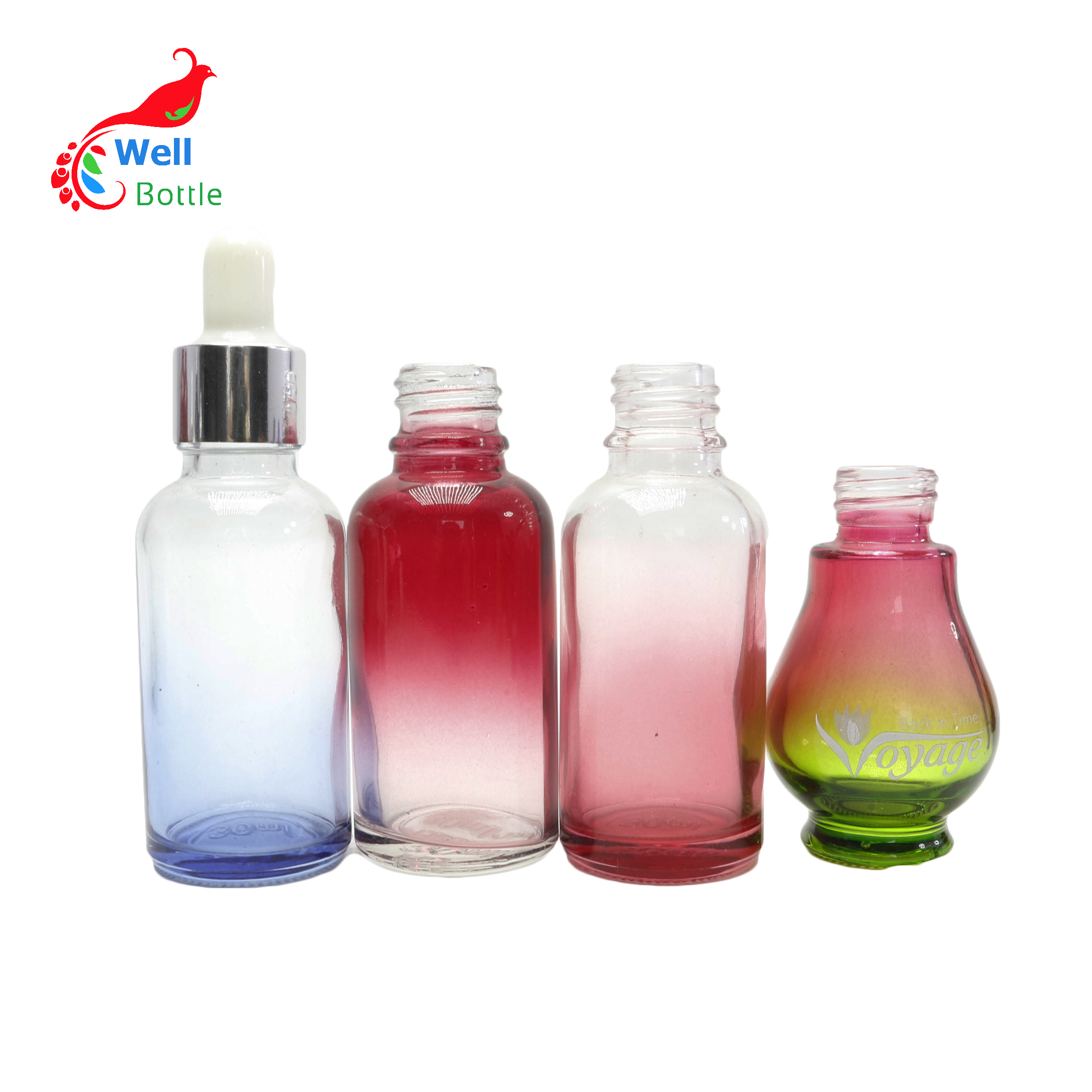 Wholesale 5ml 10ml 15ml 20ml 30ml 50ml 100ml clear amber essential oil glass dropper bottle bamboo cap with paper tube GB334E