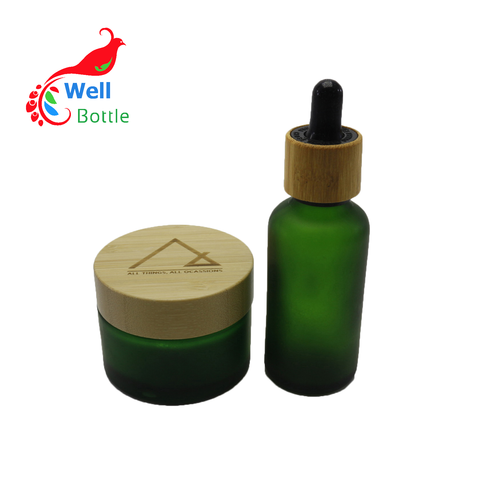 Wholesale 5ml 10ml 15ml 20ml 30ml 50ml 100ml clear amber essential oil glass dropper bottle bamboo cap with paper tube GB334E