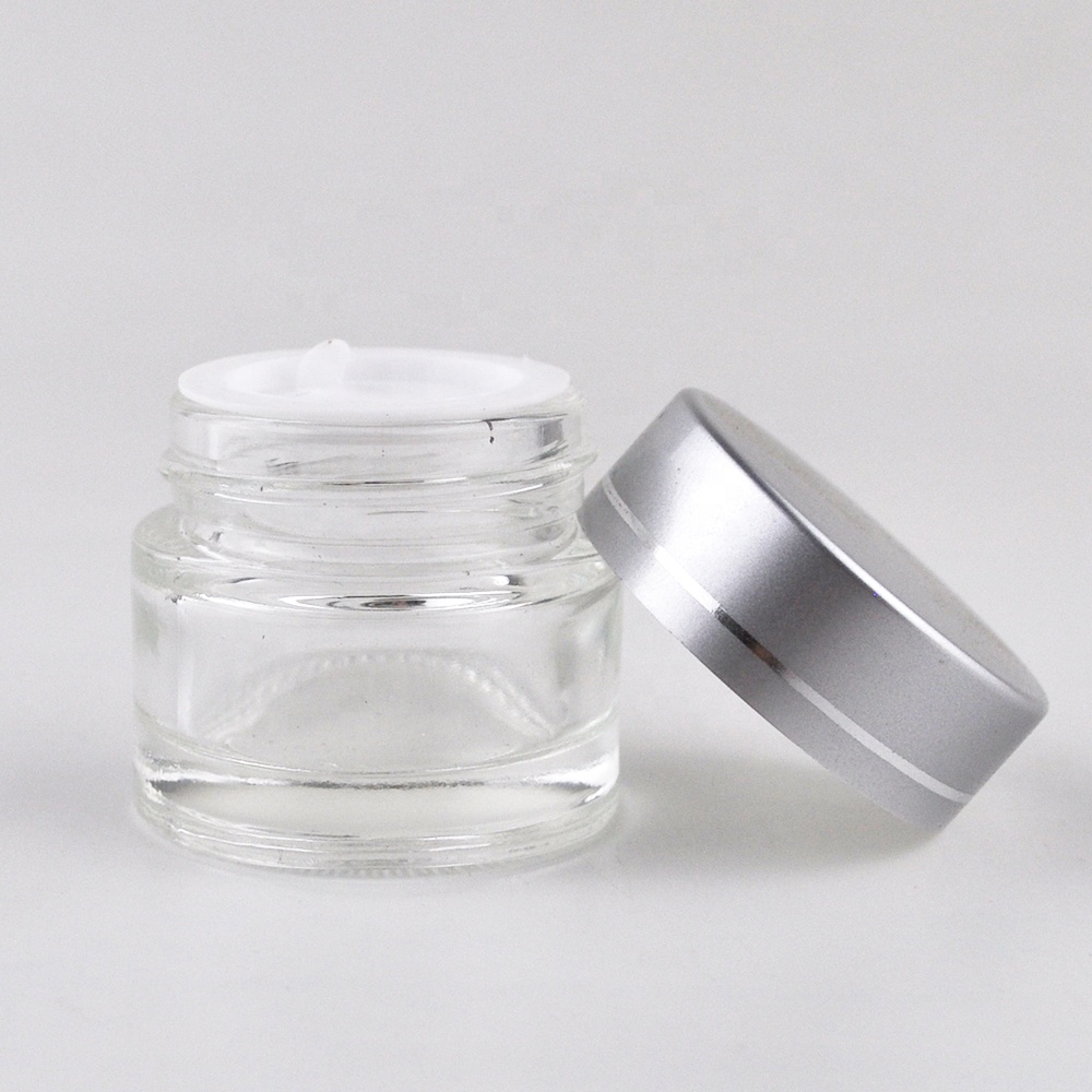 Wholesale 5ml 10ml 15ml 20ml 30ml 50ml 100ml clear glass candle jars skincare cream glass jar for face cream