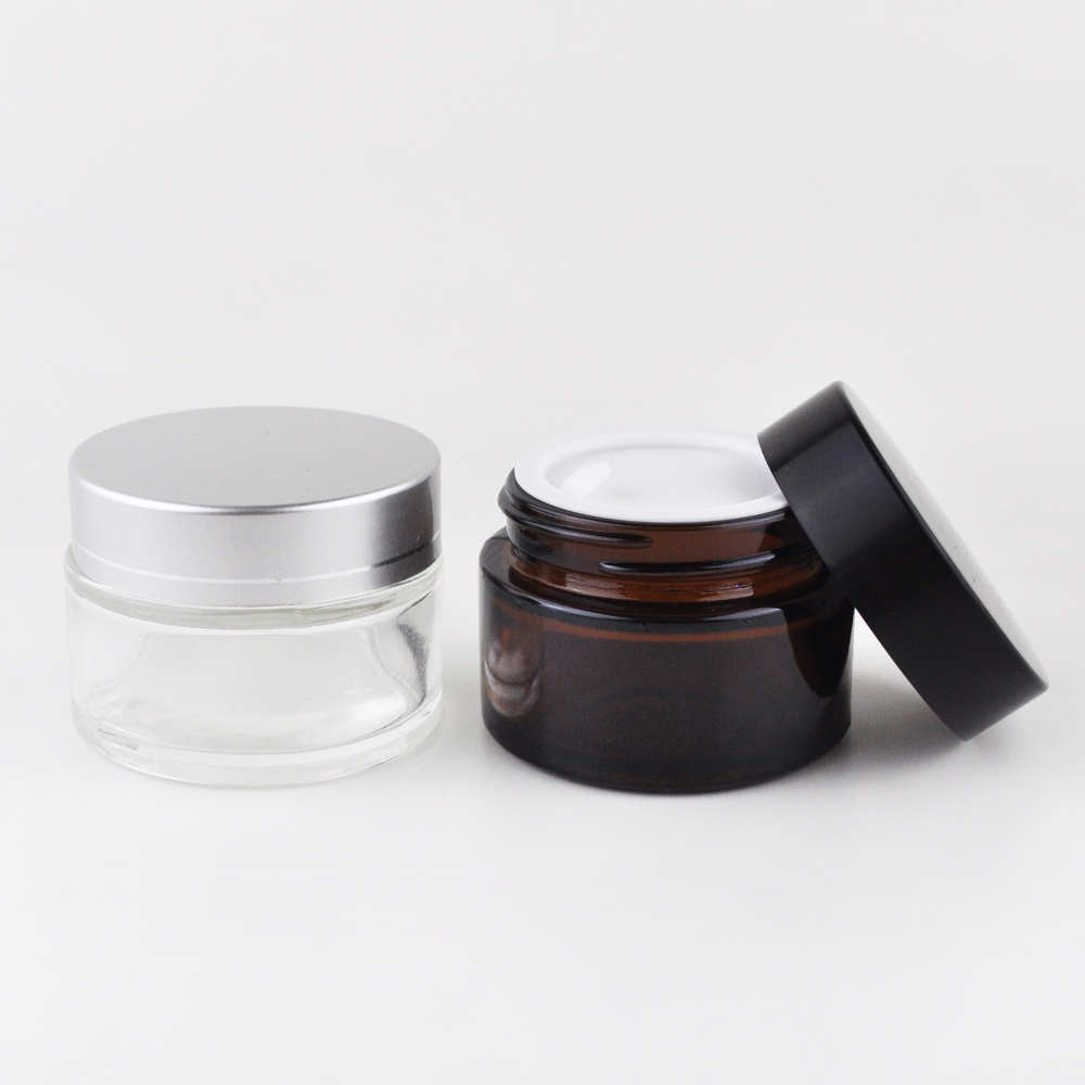 Wholesale 5ml 10ml 15ml 20ml 30ml 50ml 100ml clear glass candle jars skincare cream glass jar for face cream