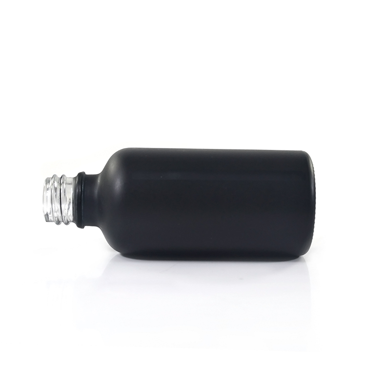 Wholesale 5ml 10ml 15ml 20ml 30ml 50ml 100ml matte black glass dropper bottle with childproof cap