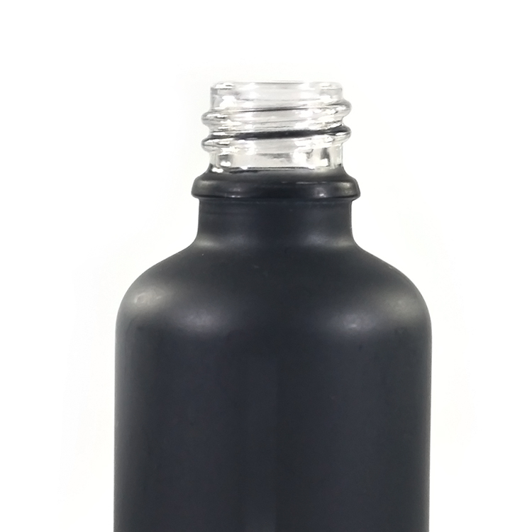 Wholesale 5ml 10ml 15ml 20ml 30ml 50ml 100ml matte black glass dropper bottle with childproof cap