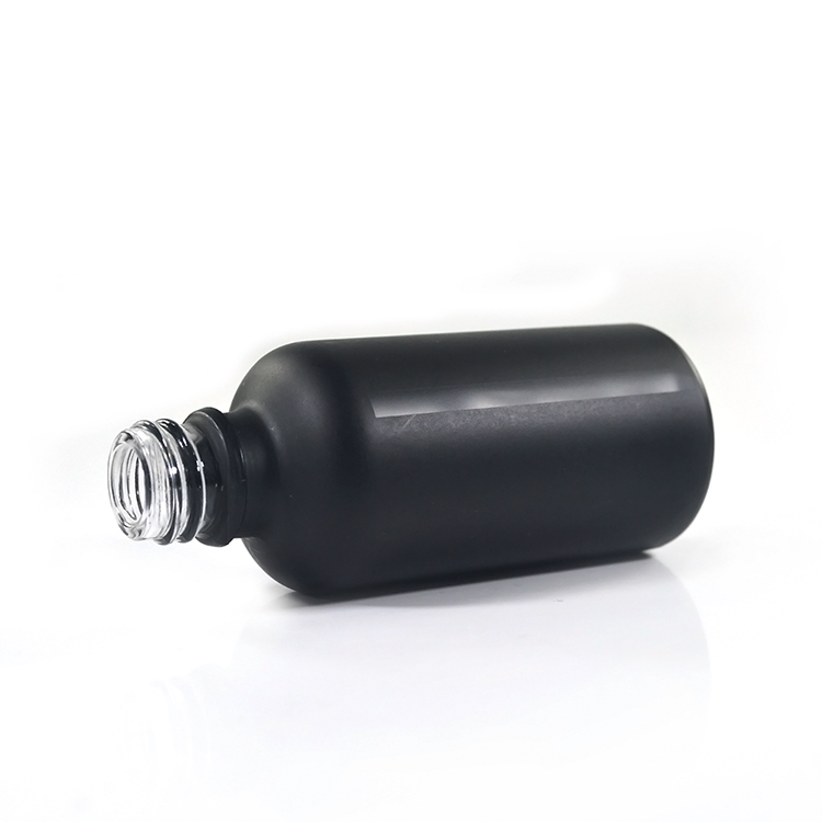 Wholesale 5ml 10ml 15ml 20ml 30ml 50ml 100ml matte black glass dropper bottle with childproof cap
