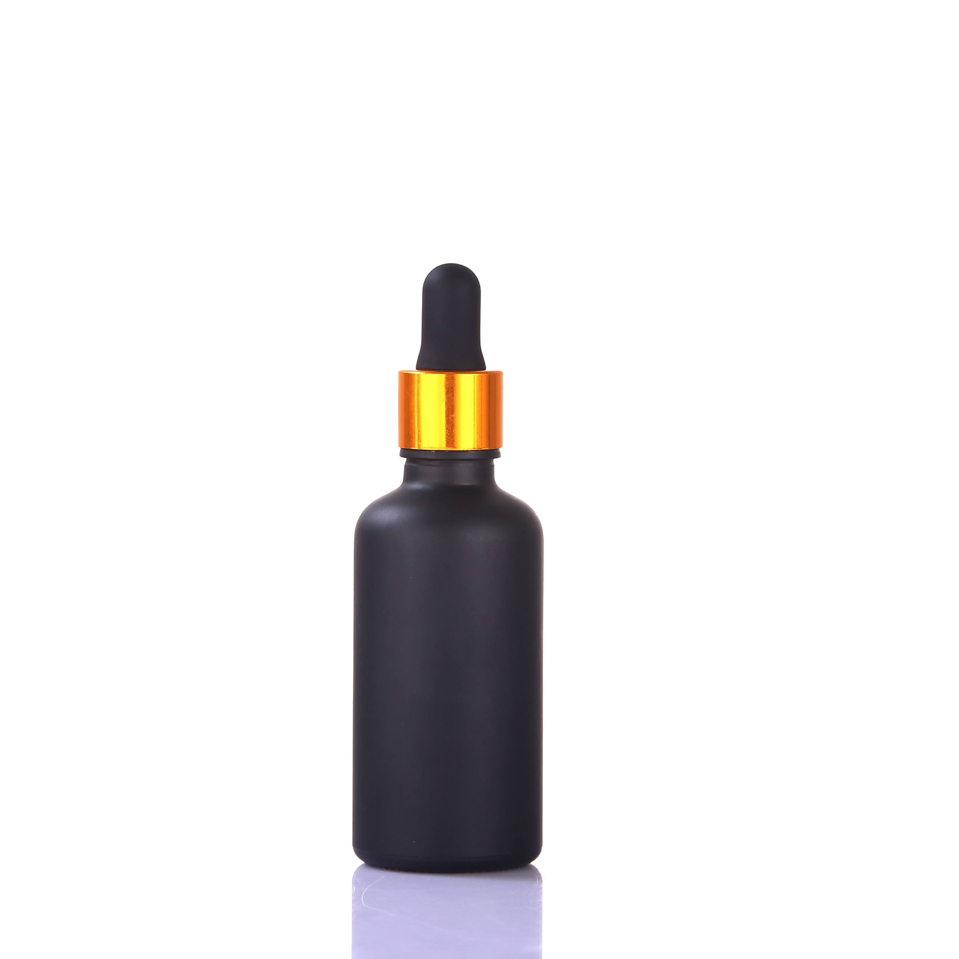 Wholesale 5ml 10ml 15ml 20ml 30ml 50ml 100ml matte black perfume dropper glass bottles with aluminum cap for essential oil