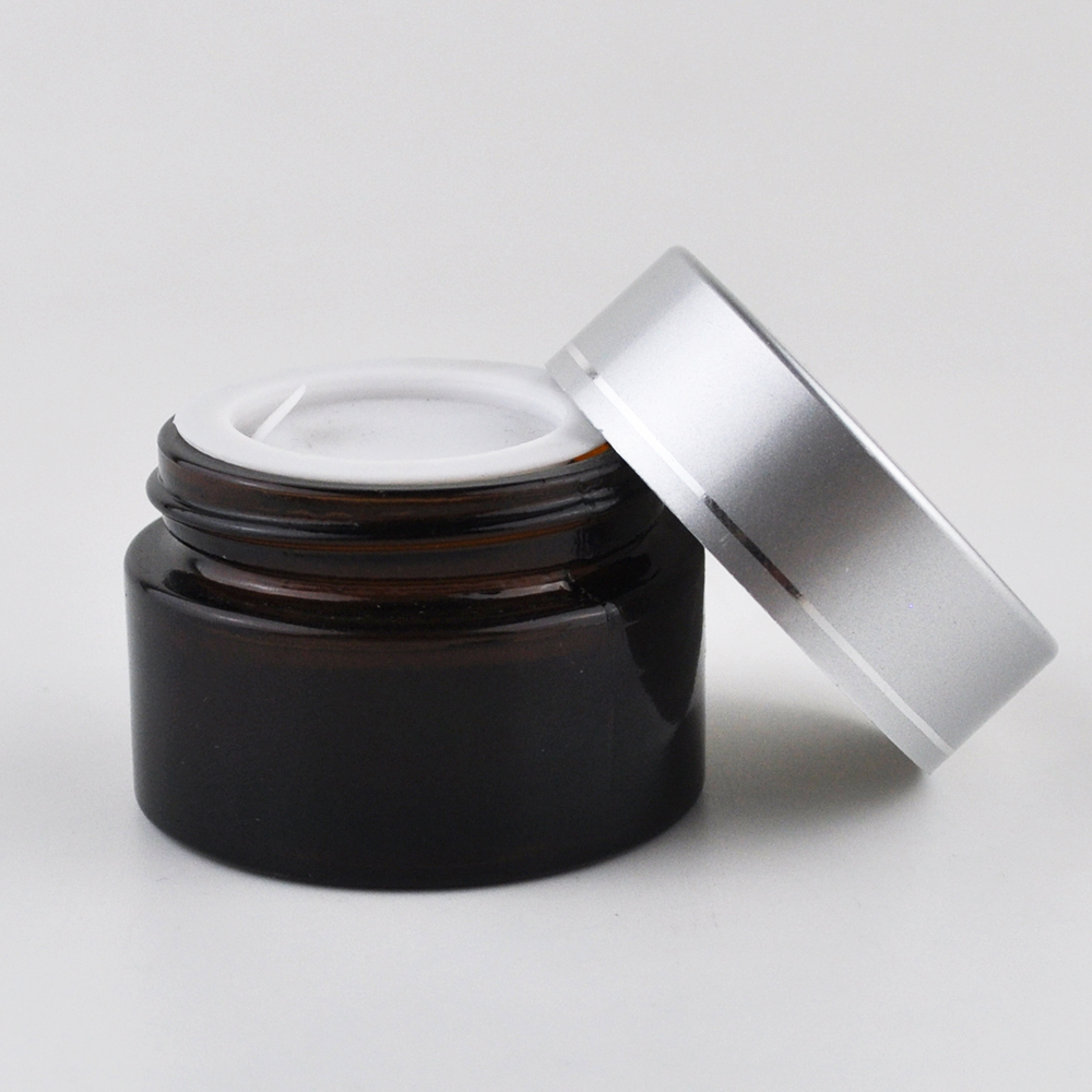 Wholesale 5ml 10ml 15ml 20ml 30ml 50ml 60ml 100ml empty small glass cosmetic containers cream jar with plastic lid