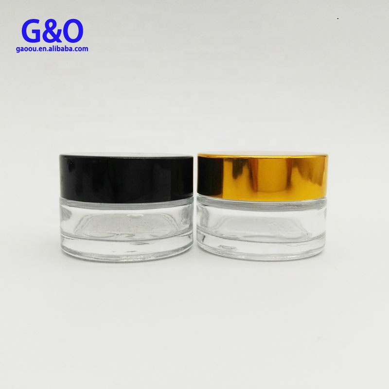 Wholesale 5ml 10ml 15ml 20ml 30ml 50ml 60ml 100ml empty small glass cosmetic containers cream jar with plastic lid