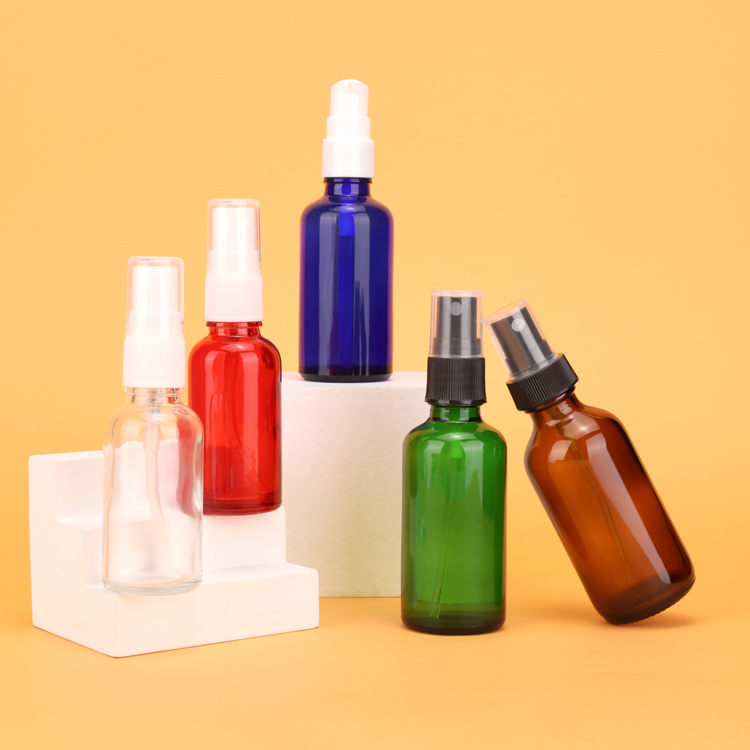 Wholesale 5ml 10ml 15ml 20ml 50ml 100ml 1 2 3 fl oz brown spray pump glass bottles with pump sprayer
