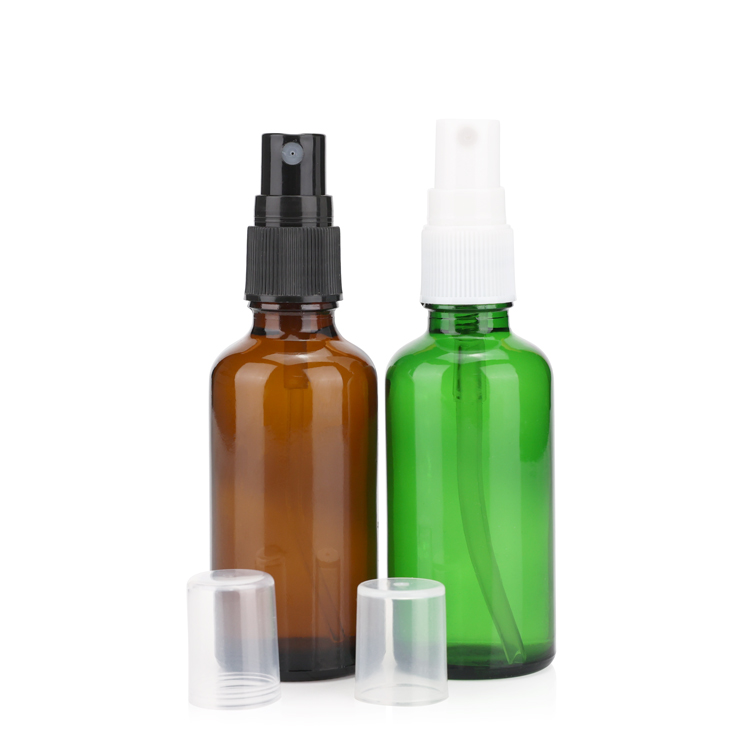 Wholesale 5ml 10ml 15ml 20ml 50ml 100ml 1 2 3 fl oz brown spray pump glass bottles with pump sprayer