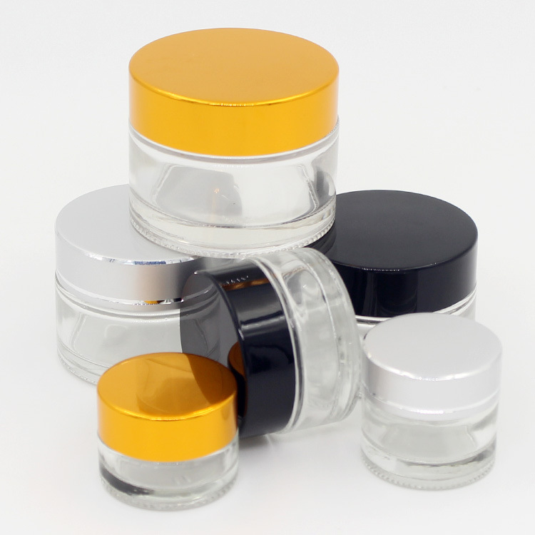 Wholesale 5ml 10ml 15ml 30ml 50ml 100ml cosmetic glass jar 5g 10g 15g 20g 30g 50g 100g glass jar frosted glass cosmetic jars