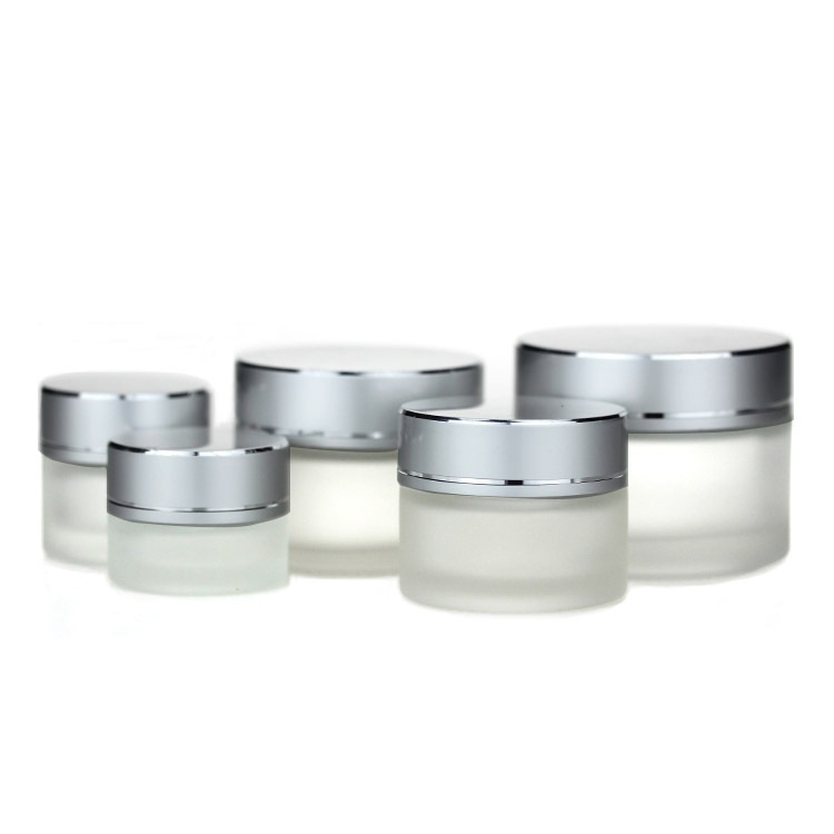 Wholesale 5ml 10ml 15ml 30ml 50ml 100ml cosmetic glass jar 5g 10g 15g 20g 30g 50g 100g glass jar frosted glass cosmetic jars