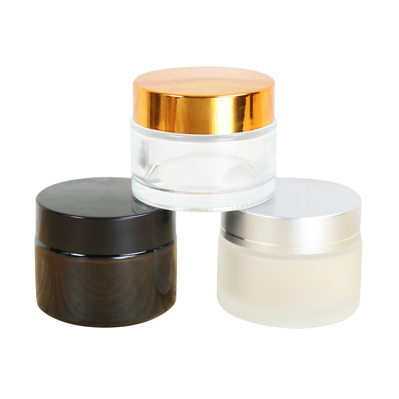 Wholesale 5ml 10ml 15ml 30ml 50ml 100ml small cosmetic cream frosted glass jars