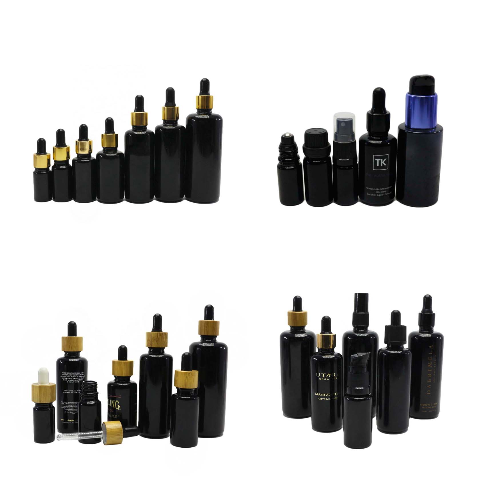Wholesale 5ml 10ml 15ml 30ml 50ml 60ml 100ml 120ml 180ml 200ml uv dark violet glass cosmetic oil bottles VJ-CC01