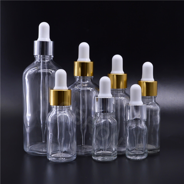 Wholesale 5ml 10ml 15ml amber clear green blue glass dropper bottle 20ml 30ml 50ml 100ml glass Pipette bottle for e liquid