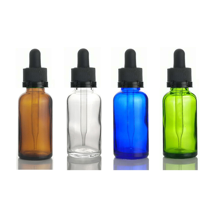 Wholesale 5ml 10ml 15ml amber clear green blue glass dropper bottle 20ml 30ml 50ml 100mlfor e liquid