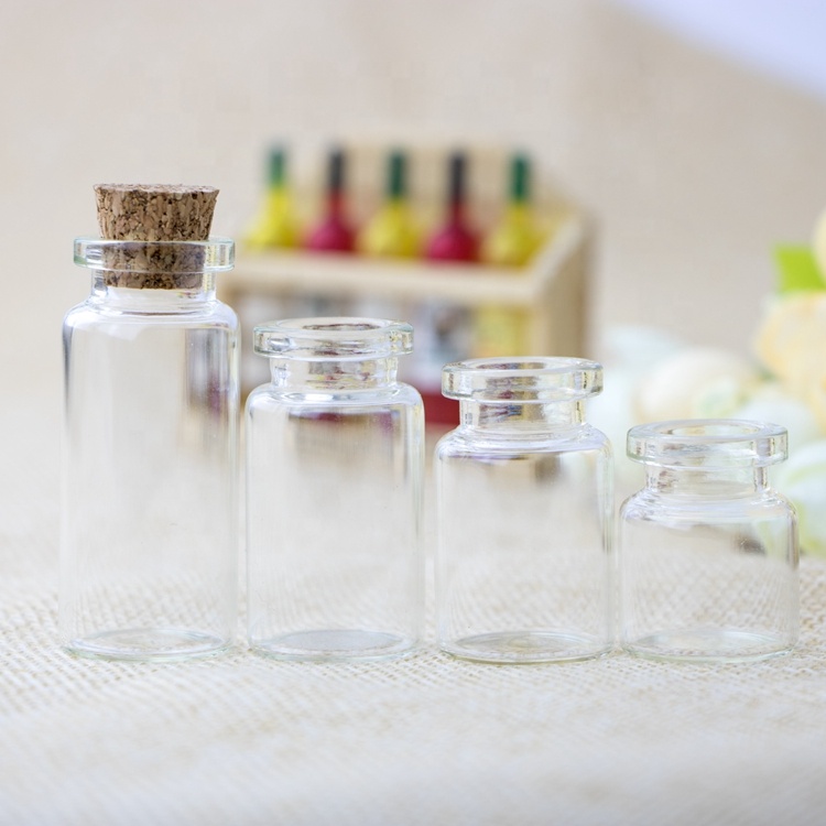 Wholesale 5ml 10ml 15ml glass wishing bottles message bottles with cork stoppers