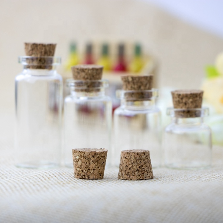 Wholesale 5ml 10ml 15ml glass wishing bottles message bottles with cork stoppers