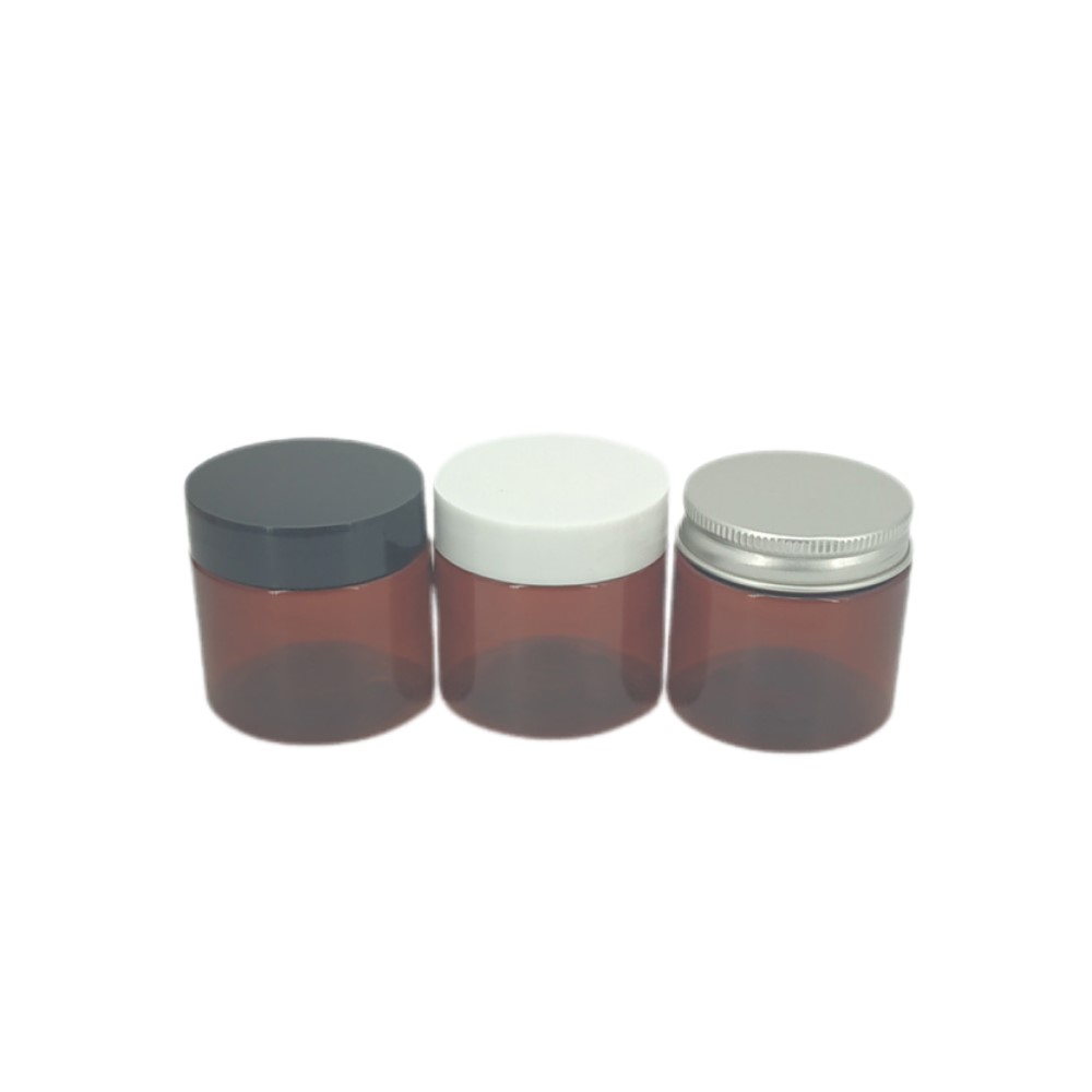 Wholesale 60ml 2oz Amber PET Platic Jar with Lid