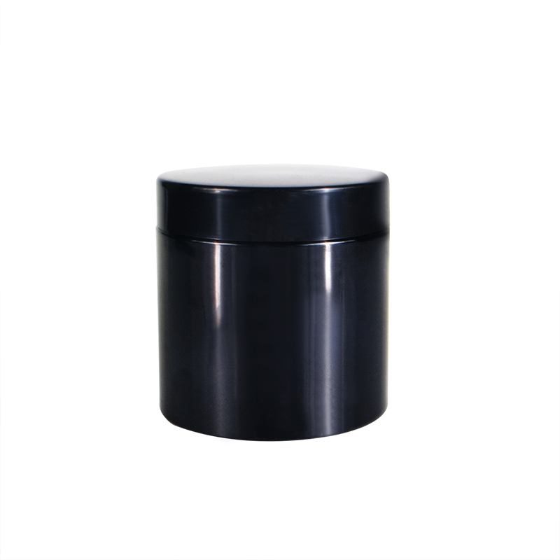 Wholesale 60ml 80ml 100ml 150ml 200ml 250ml 500ml BLACK PET plastic cosmetic cream jar with black lid