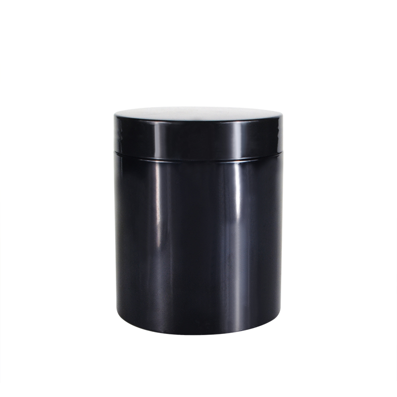 Wholesale 60ml 80ml 100ml 150ml 200ml 250ml 500ml BLACK PET plastic cosmetic cream jar with black lid