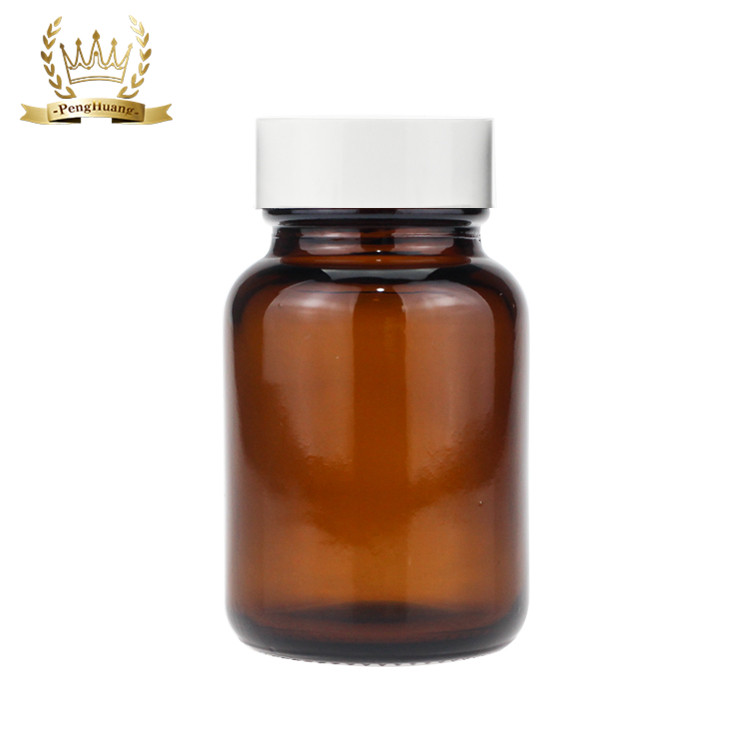 Wholesale 60ml Amber Vitamin Medicine Wide Mouth Glass Bottle for Tablet Pill Capsule Container