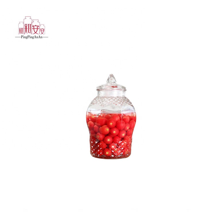 Wholesale 6L Diamond Wine Glass Bottle Storage Glass Jar With Tap
