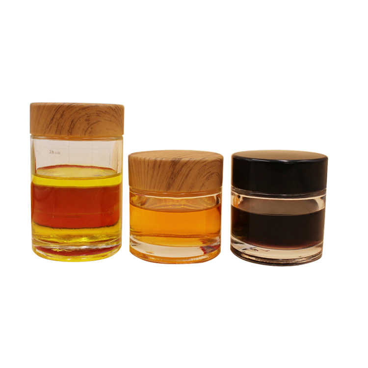 Wholesale 6oz 12oz round jam glass honey jar with wood lid