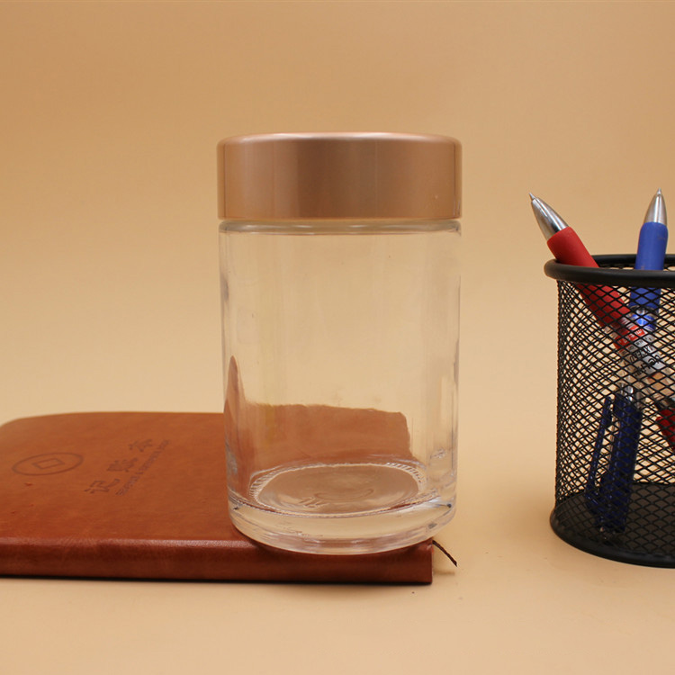 Wholesale 6oz 12oz round jam glass honey jar with wood lid