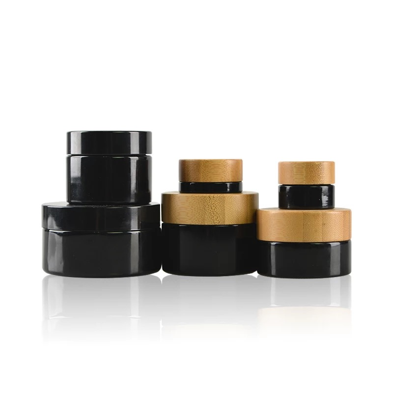 Wholesale 6oz 8oz PET Plastic Cosmetic Jar with Bamboo Lid for Cream 100 g 120 g 150 g 200g
