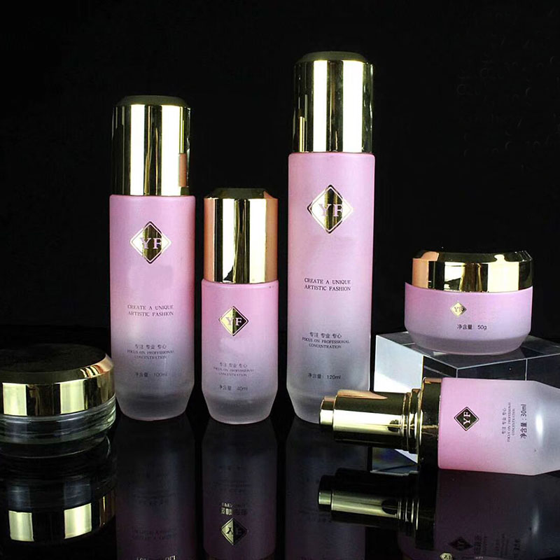 Wholesale 6pcs/set Cosmetic Glass Bottle 30g 100ml Transparent Glass Bottle Cream Jars Empty Cosmetic