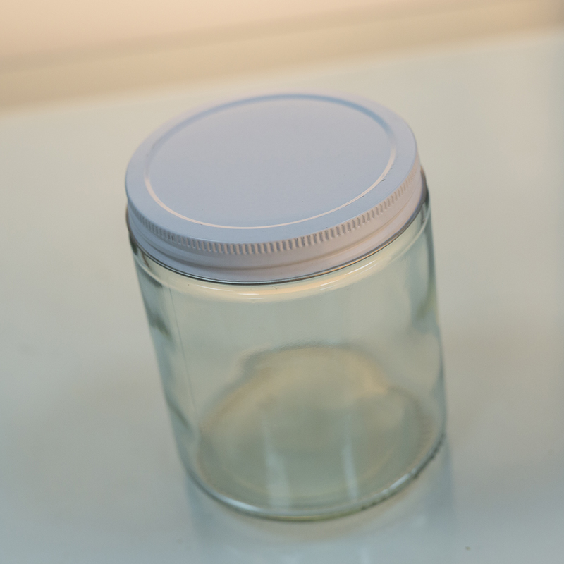 Wholesale 70-450 Empty White Lid Wide Mouth Glass Straight Sided Jar For Cosmetic Candle
