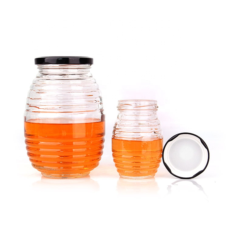Wholesale 70ml 180ml 380ml 730ml glass honey Jam food jar with metal lid