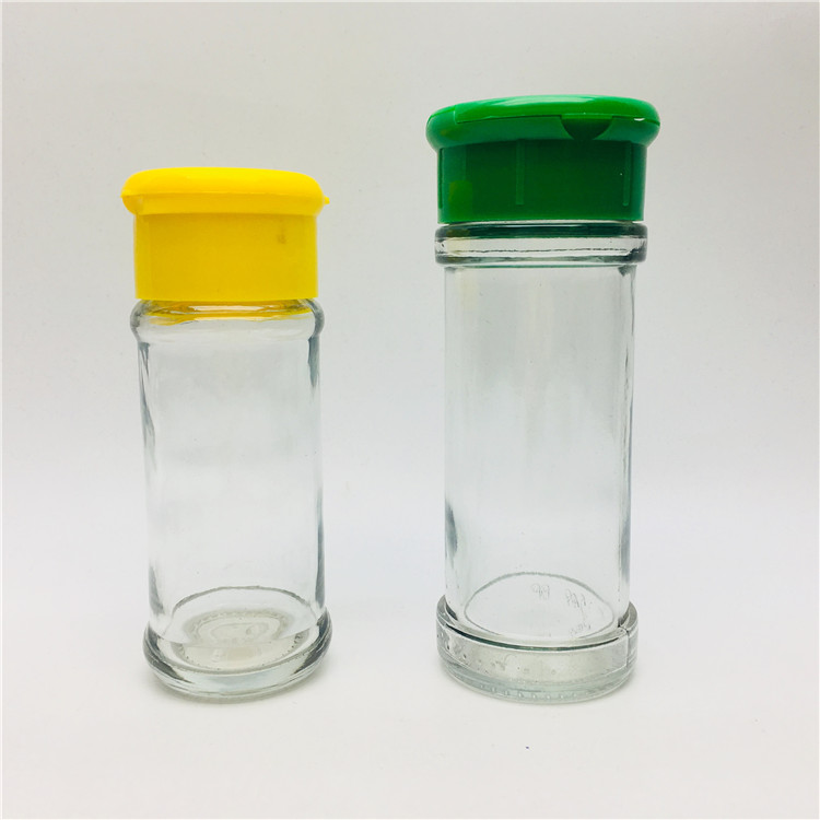 Wholesale 70ml 80ml 100ml round spice shaker stand jar for himalayan salt with colorful lid